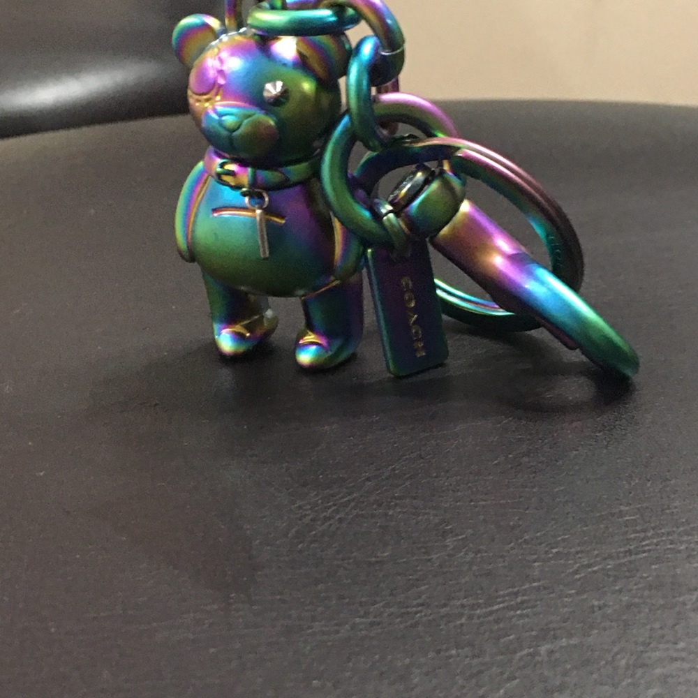 Coach Hologram Iridescent Teddy Bear Bag Charm - Picture 6 of 8